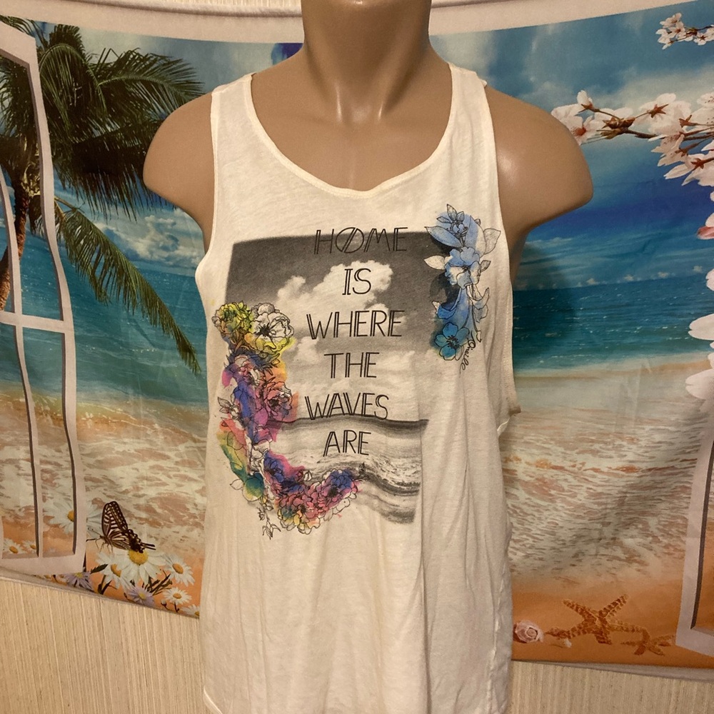 White tank top home is where the waves are